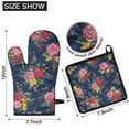 thumbnail image 6 of Pioneer Flower Kitchen Oven Mitt and Pot Holder Sets 4 Pcs for Baking, Cooking and Grilling, Heat Resistant Up To 392 °F, 6 of 7