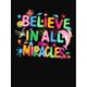 thumbnail image 2 of Camiseta Para Mujer De Verano Cuello Redondo1pc Women'S Casual Crew Neck T-Shirt with Colorful "Believe in All Miracles" Print, Polyester Knit Fabric, Animal Pattern, Medium Stretch, All-Season Comf, 2 of 6