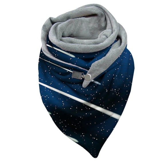 Aoochasliy Winter Scarfs Winter Women Star Sky Print Button Soft Wrap Casual Warm Scarves Shawls