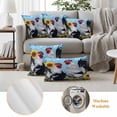 thumbnail image 6 of Sunflower Rooster Pillow Covers 2 Pack Farmhouse Animal Rustic Floral Country Blue Sky Pillowcase Waterproof Outdoor Throw Pillow Cover for Patio Garden Square Cushion 20”x20”, 6 of 9