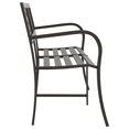 thumbnail image 4 of vidaXL Twin Garden Bench 246 cm Black Steel, 4 of 5