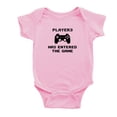 thumbnail image 2 of Player 3 Player 4 Has Entered The Game Funny Newborn Twins Baby Rompers Clothes (Pink, 18-24M), 2 of 5