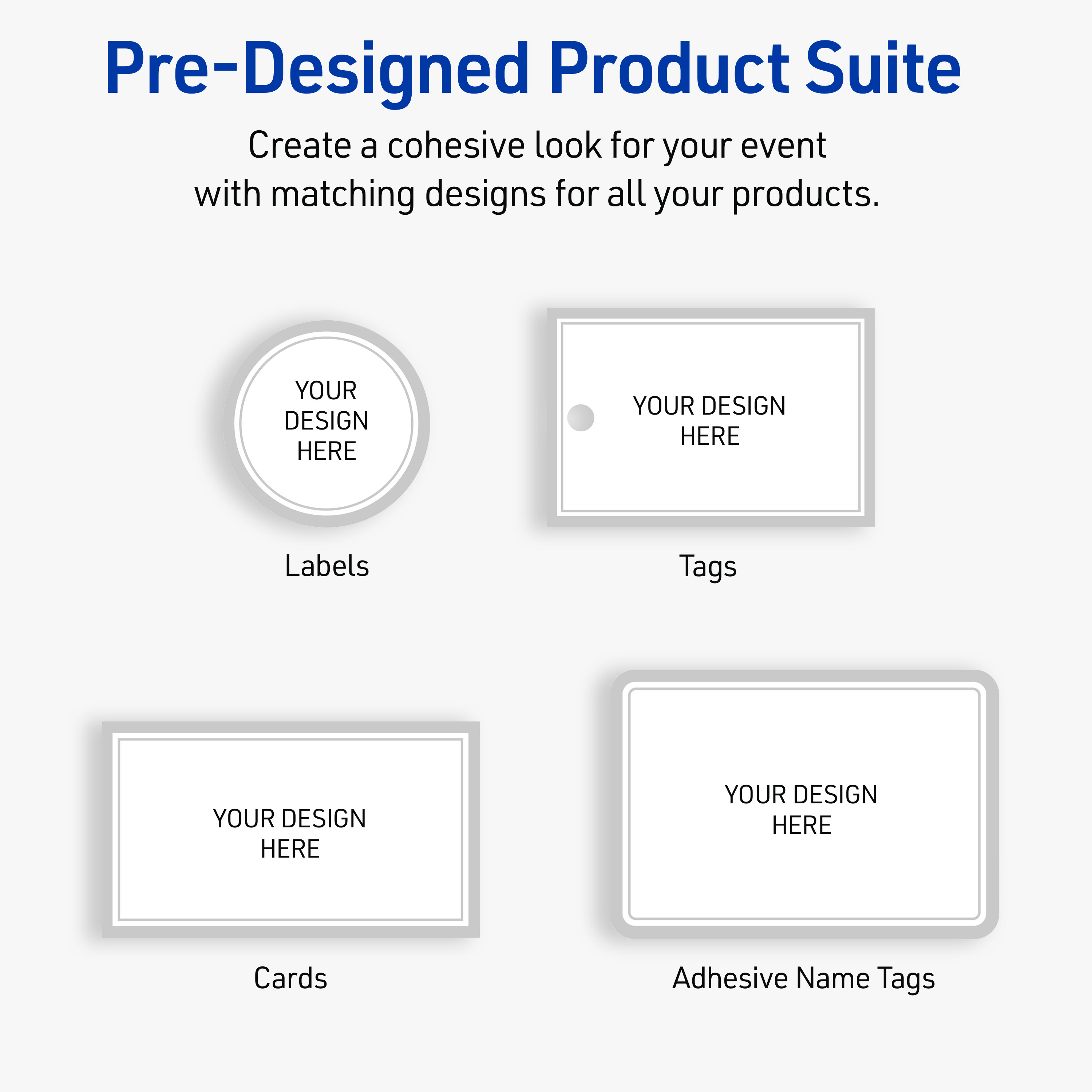 Avery Labels, 3" x 3", Glossy White, Silver Mirror Metallic