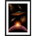 thumbnail image 2 of Art.com A Ufo on its Journey Through the Vastness of Our Galaxy Art Print, Black Frame Wall Art, 17" x 23", 2 of 5