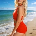 thumbnail image 6 of Mifsaly 2 Piece Bikinis Sets for Women Wrap Halter Top & High Waisted Ruched Bottoms Tummy Control Modest Swimsuit Beach Pool Flattering Athletic Bathing Suits L, 6 of 7
