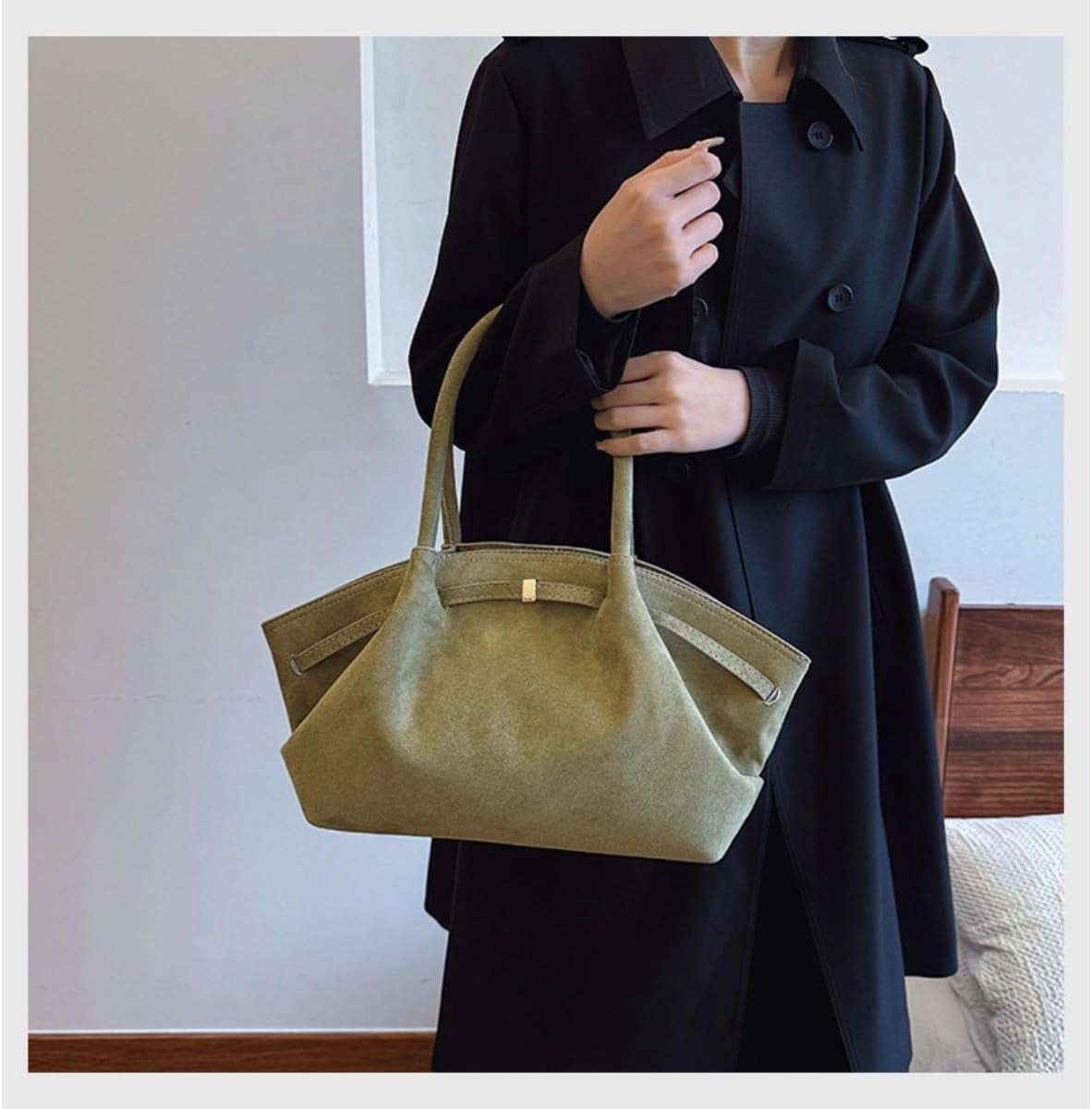 SPEKSEE Fashion Faux Suede Tote Bag for Women Dumpling Designs Crossbody Hobo Handbag Women Vintage Shoulder Bag Purse