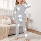 thumbnail image 2 of Odeerbi 2-14 Años Niños Niñas Pijamas Suaves Manga Larga Tops Pantalones Juego Suaves Estrellas Estampadas Ropa de Dormir Franela Juego de Dos Piezas, 2 of 4