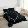 thumbnail image 4 of Manfei Marble Texture Road Queen Comforter Set,Modern Minimalist Artistic Bedding Sets,Blue Black Bedding Comforter Set For Adults,Microfiber Room Decoration Reversible,3pcs, 4 of 9