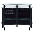 thumbnail image 6 of Keystone Black Curved Glass Top Home Storage Unit Beverage Cabinet | Elegant black finish, curved glass top, organized stemware and beverage storage, 6 of 9