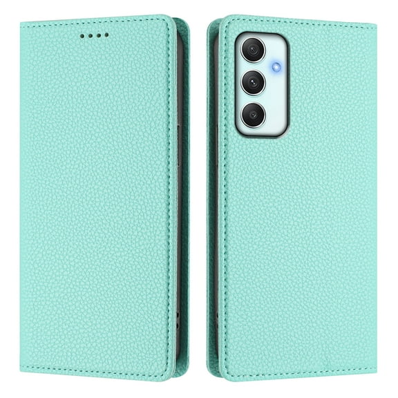Magnetic Flip Wallet Case for Samsung Galaxy A35 5G,Compatible Card Holder with RFID Protection Built-in Stand TPU   PU Leather Phone Cover, Mint green