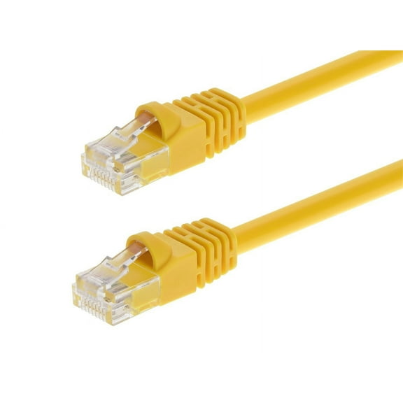 Monoprice Cat6 Ethernet Patch Cable - 50 Feet - Yellow | Network Internet Cord - RJ45, Stranded, 550Mhz, UTP, Pure Bare Copper Wire, 24AWG