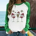 thumbnail image 2 of Chemise de Noël pour Femmes Printemps Patchwork Imprimé Manches Longues Col Rond Tee-Shirt Décontracté, 2 of 6