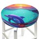 thumbnail image 3 of Balery Hawaiian Island Dolphin Fundas de asiento para taburete de bar redondo de tela de terciopelo ajustables que protegen de arañazos y manchas para sillas de 14 a 17 pulgadas.-12 inch, 3 of 7