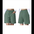 thumbnail image 3 of Pantalones Cortos Casuales Omen con Cordón Ajustable, Cintura Elástica y Cómodos, de Verano, con Bolsillos, Color Verde Océano, Talla XXL, 3 of 7