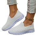 thumbnail image 2 of Domuza Women's Orthopedic Slip On Shoes, Arch Support Memory Foam Sneakers, Lightweight Non-Slip Minimalist Casual Walking Footwear for All Seasons White 5.5（EU-36）, 2 of 5