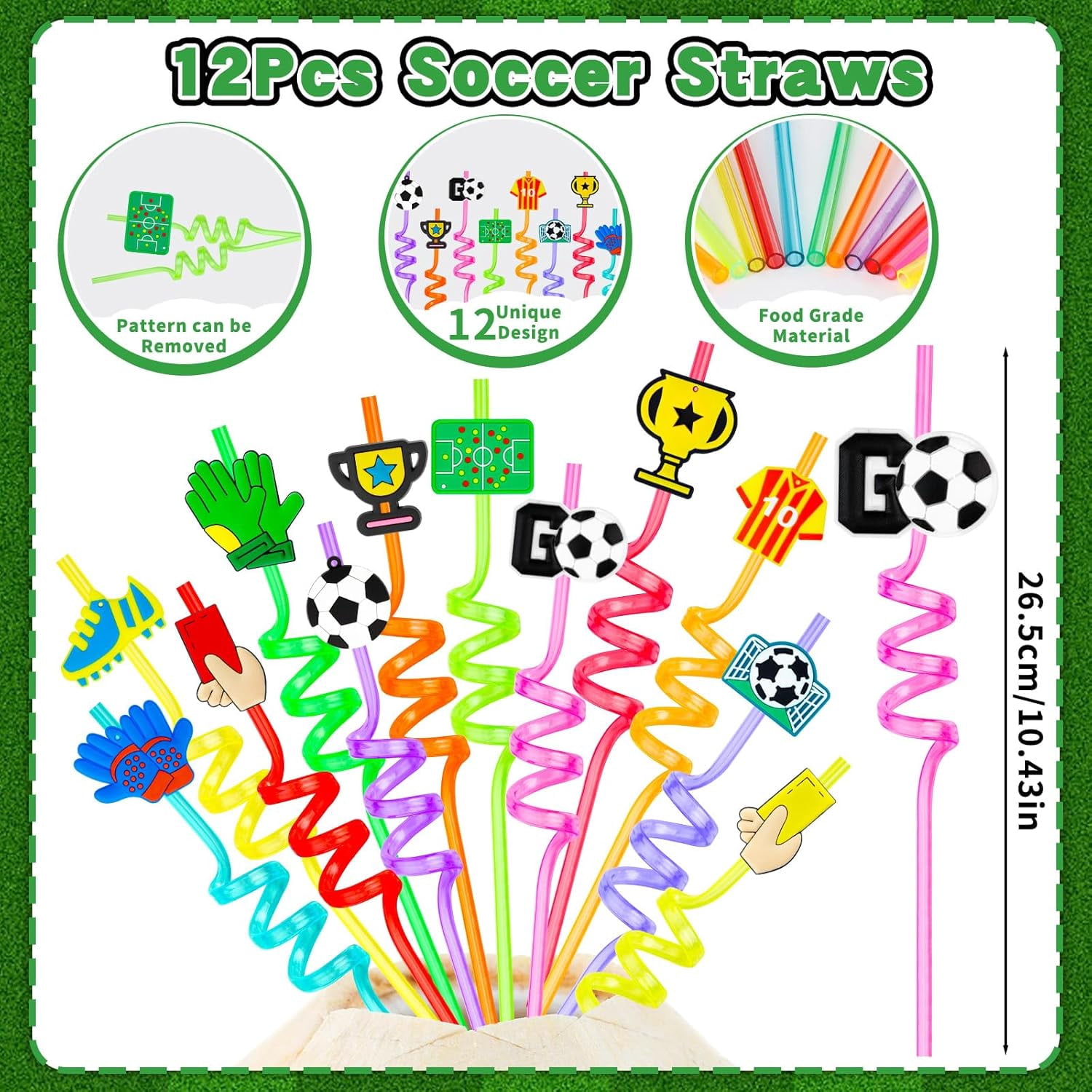 Natonhi 208pcs Soccer Party Favors Party Supplies Contains Soccer Goodie Bags Cups Straw Stickers Mini Soccer Silicone Bracelets Keychains Thank You Tags Ideal Soccer