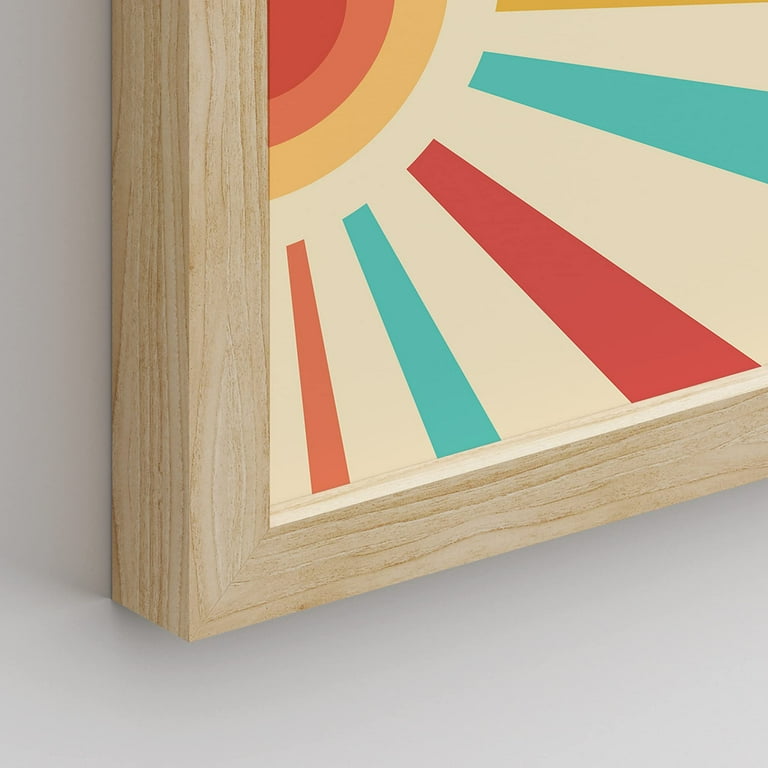 PixonSign Framed Wall Art Mid-Century Modern Retro Sunshine