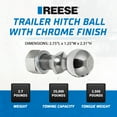 thumbnail image 3 of Reese Towpower Trailer Hitch Ball with Chrome Finish for Automotive Equipment, 3 of 11