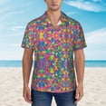 thumbnail image 4 of Men'S Button Down Shirts Pickleball Balls Hawaiian Short Sleeve Tropical T Shirts Large, 4 of 9