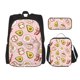 thumbnail image 1 of Disketp Breakfast Mochila Estampada de Gran Capacidad con Lonchera y Estuche, Set de 3 Piezas para Estudiantes, 1 of 7