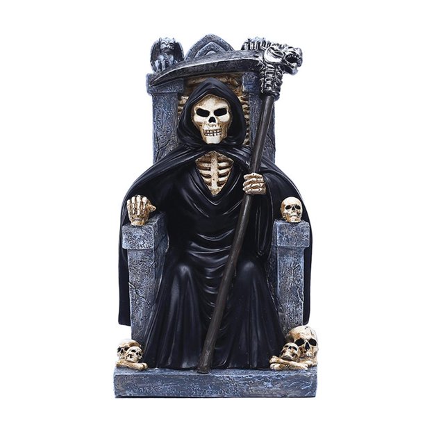 Escultura De Esqueleto Oscuro Personaje Clásico Artesanías De Resina Decoración De Halloween Adornos Festival De Fantasmas Occidentales Regalos Perfectos Monstrate HA037317-00