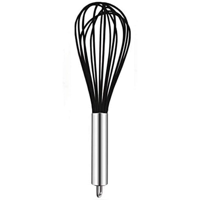 Batidor de silicona para cocina, mini batidor de alambre con forma de globo, mezclador de huevos manual con revestimiento antiadherente de acero inoxidable y silicona, para mezclar, batir, batir,