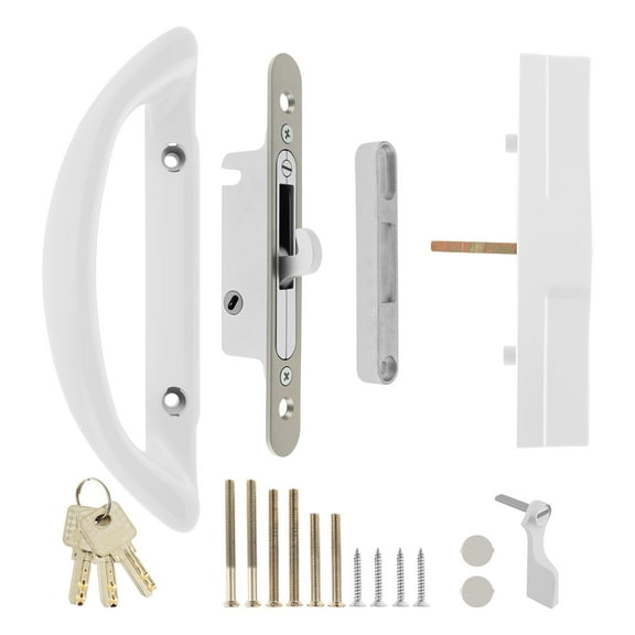 AEVXKHI Sliding Patio Door Handle Set with Key Cylinder Mortise Style Sliding Glass Door Handle, Aluminium Alloy Sliding Door Handle Lock Set, for Patio Doors Sliding Doors