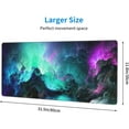 thumbnail image 3 of Cool Galaxy Nebula Purple Black Mouse Pad Large Extended NonSlip Rubber Base Mousepad (11.8" x 31.5"), Stitched Edges, Perfect for Gaming PC Desktop, SpaceThemed, 3 of 6