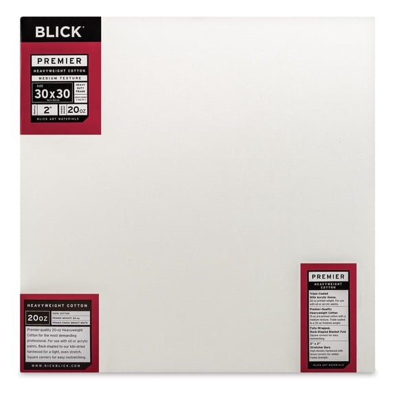 Blick Premier Heavyweight Stretched Cotton Canvas - 30" x 30", 2" Profile
