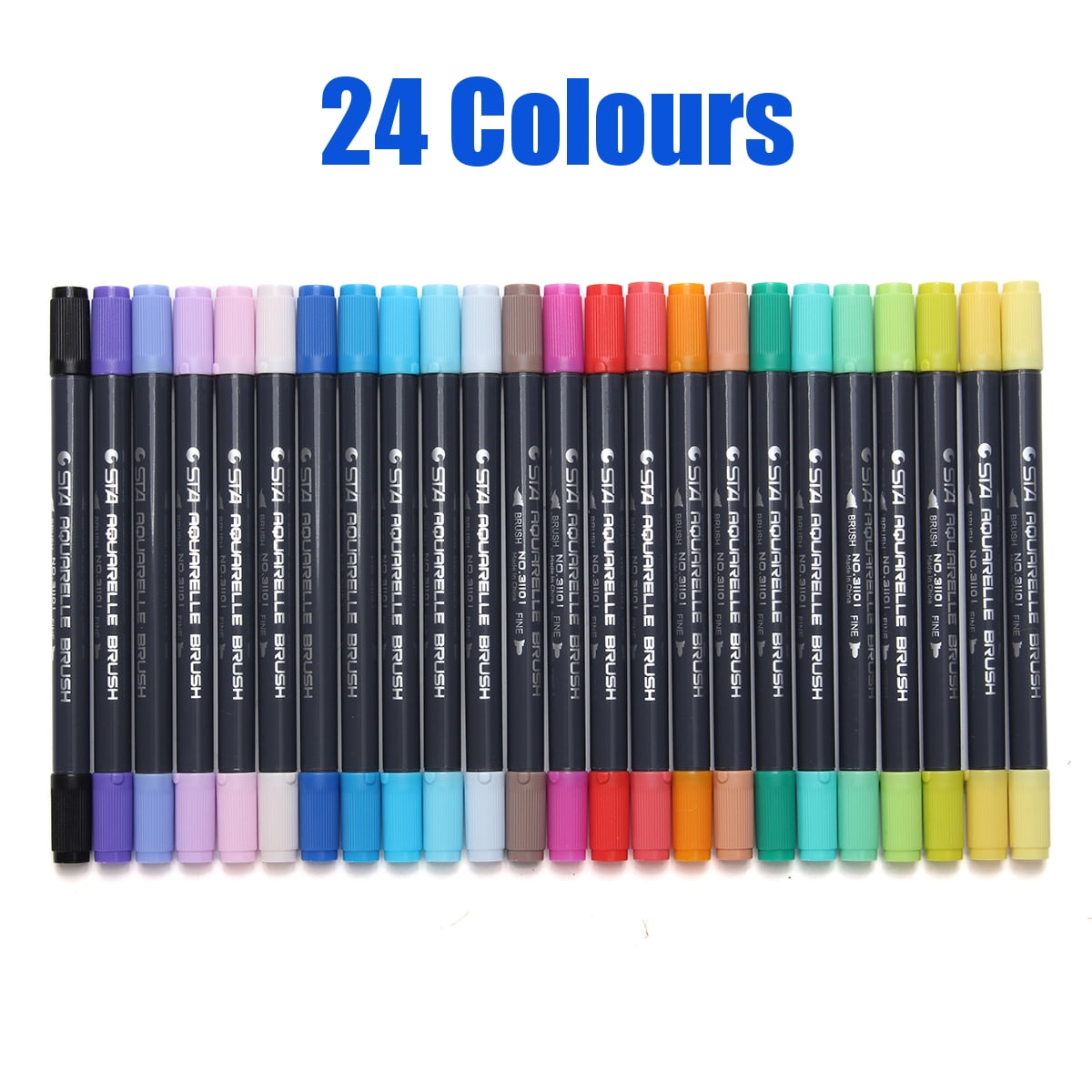 36 Colors Dual Tips Brush Drawing Pens Watercolor Art Markers Set Water based