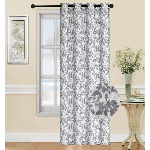 Panneau Jacquard à Oeillets, 54x84 Pouces, Gris, un Panneau