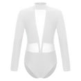 thumbnail image 3 of Sxiwei Kids Girls Rhinestones Mock Neck Figure Ice Skating Ballet Dance Leotard Bodysuit Long Sleeve White 12, 3 of 7