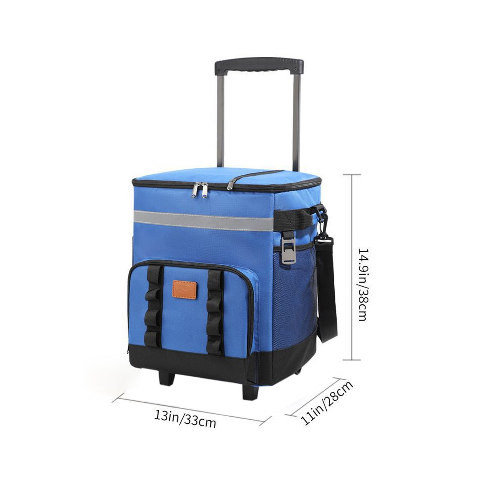 Generic Telescopic Handle Ice Bag For Outdoor Picnic Large Capacity Rolling Cooler With Wheels Portable Insulated Box For Car Use