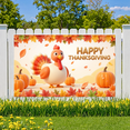 thumbnail image 4 of Cartoon Turkey Happy Thanksgiving Fall Theme Pumpkin Leaves Banner for Home Decoration Seasonal Celebration Family Gathering, 4 of 9