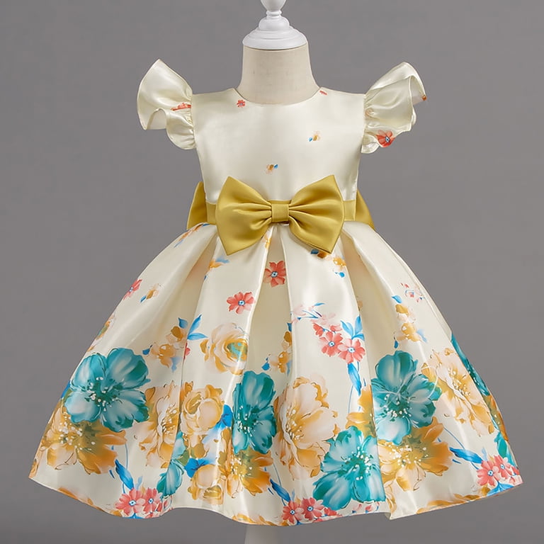 vokkrv Girls Dress Sequins Princess Sleeveless Flower Girl Wedding Bridesmaid Dresses Tutu Ruffles Kids Prom Dress for Party Birthday Yellow 6-7 Years vokkrv Girls Dress Sequins Princess Sleeveless Flower Girl Wedding Bridesmaid Dresses Tutu Ruffles Kids Prom Dress for Party Birthday Yellow 6-7 Years