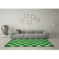 thumbnail image 3 of Ahgly Company Indoor Round Checkered Emerald Green Modern Area Rugs, 6' Round, 3 of 4