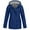 Blue, variant on LYXSSBYX Fall Jackets for Women Plus Size Women Casaul Solid Jackets Outdoor Plus Size Drawstring Zipper Hooded Raincoat Windproof Tops Coat with Pocket