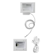 Datacomm Electronics 50-6623-WH-KIT Flat Panel TV Cable Organizer Kit With Duplex Power Solution
