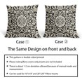 thumbnail image 6 of Black Grey Boho Pillow Covers 20 x 20 Inch Bohemian Ethnic Carpet Style Vintage Flower Print Decorative Throw Pillows Outdoor Linen Square Cushion Case Farmhouse Decor for Sofa Bed Set of 2, 6 of 6