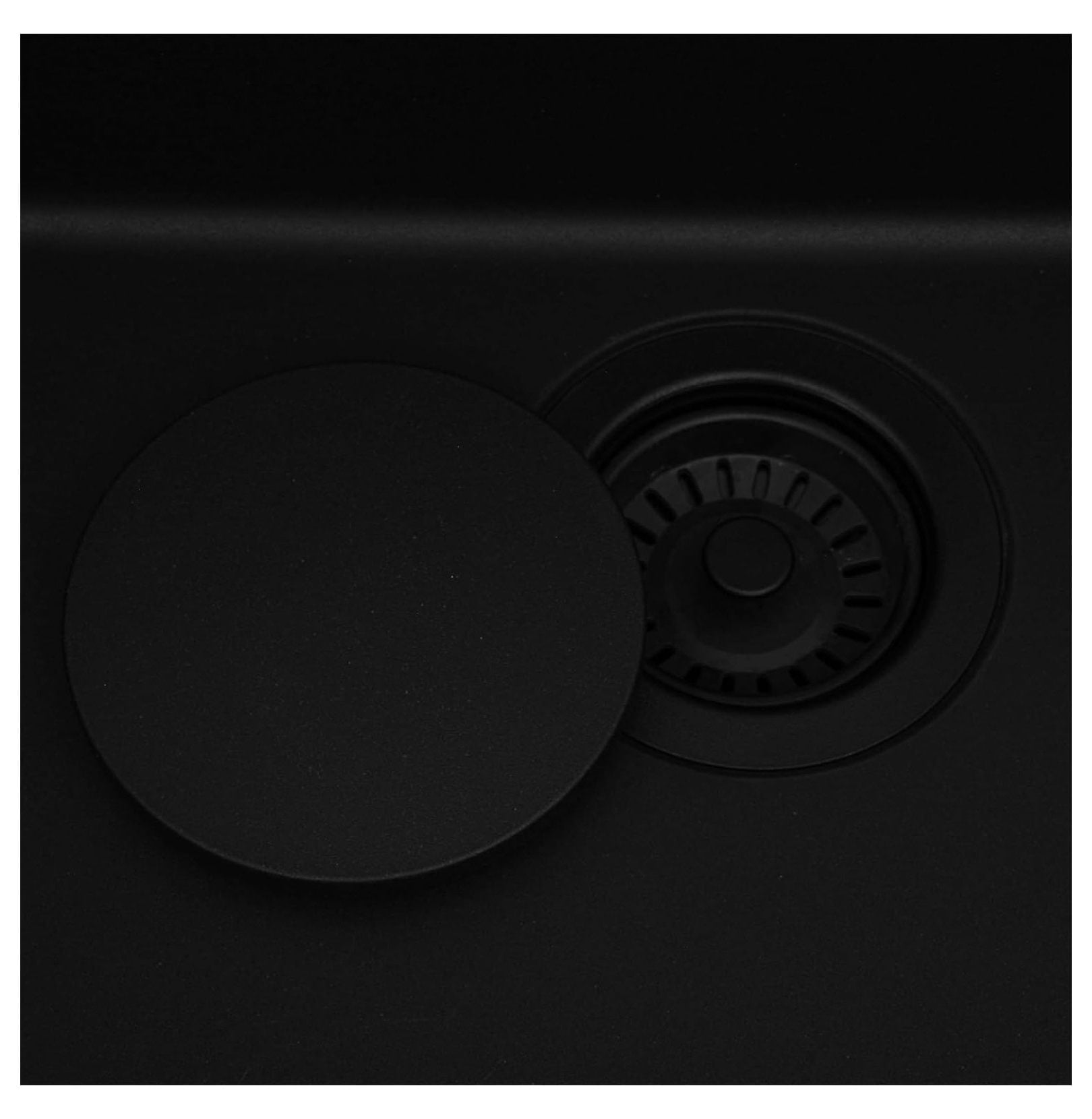 Drain Cover for Composite Kitchen Sink and Garbage Disposal - Matte Black - RVA1034BK