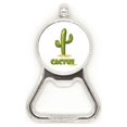 thumbnail image 1 of Cactus suculentas Verde planta en maceta Acero inoxidable Metal cerveza tapa sacacorchos, 1 of 3