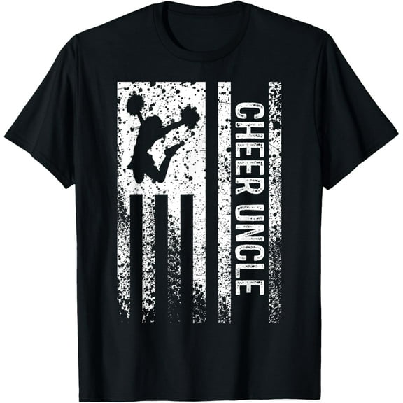 Cheer Uncle Vintage American Flag Cheerleader Squad T-Shirt tee
