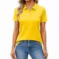 thumbnail image 3 of Hearthz Women's Polos Golf Shirts Short Sleeve 3 Buttons Collared Uniform Tops for Women UPF 50+ Sun Protection Women's Golf Polo Shirt Yellow XXL, 3 of 6