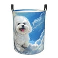 thumbnail image 6 of Lsque Cute Cloud Bichon Frise pattern Laundry Hamper Basket, Tall Woven Rope Hamper Basket for Clothes, Lightweight Storage Basket, Collapsible Waterproof-Medium, 6 of 8