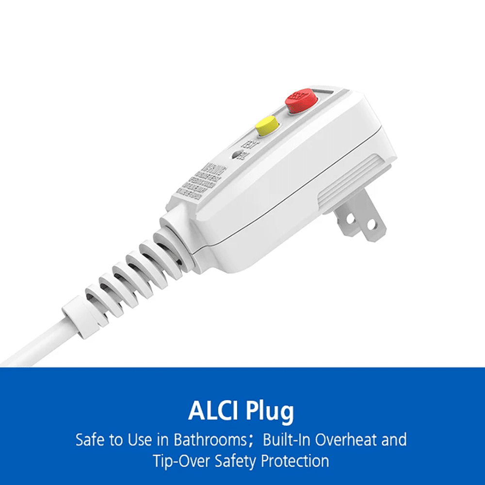 Better Homes & Gardens 1500W Electric Digital Ceramic Heater with ALCI Plug, White