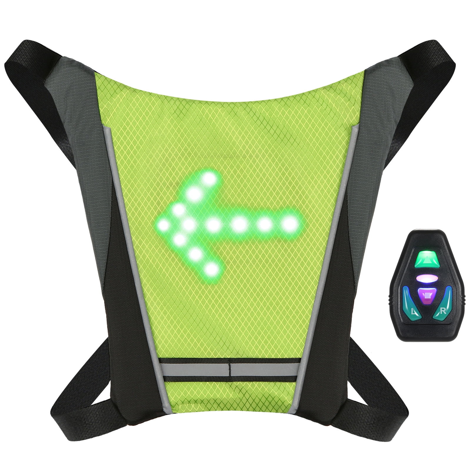 Safety Gear for Night Cycling Walking Running Vest Uacen LED Turn Signal Bike Pack Accessory USB Rechargeable LED Backpack Safety Light with Direction Indicator