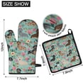 thumbnail image 6 of Dachshund and Flower Kitchen Oven Mitt and Pot Holder Sets 4 Pcs for Baking, Cooking and Grilling, Heat Resistant Up To 392 °F, 6 of 7