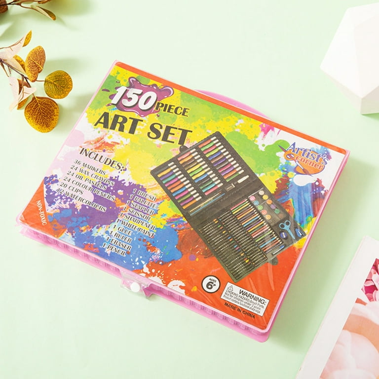 150Pcs Art Set Portable Drawing Painting Art Supplies Gifts Kids Teens  Adults Coloring Art Crayons Colored Pencils Kits 