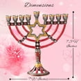 thumbnail image 5 of Matashi Hand Painted Enamel Menorah Candelabra with Star of David Design and Embellished with Gold Accents and Crystals - Jewish Candle Holder, Holy Land Gift Showpiece Centerpiece for Living Room, 5 of 7