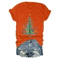 thumbnail image 4 of UngA Christmas Tshirts Shirts for Women Holiday Top Christmas Snowflakes Christmas Womens Shirts (Orange,M), 4 of 6